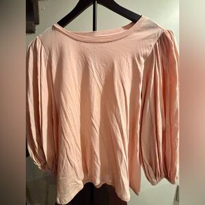 LOFT Blush Puff Sleeve Blouse